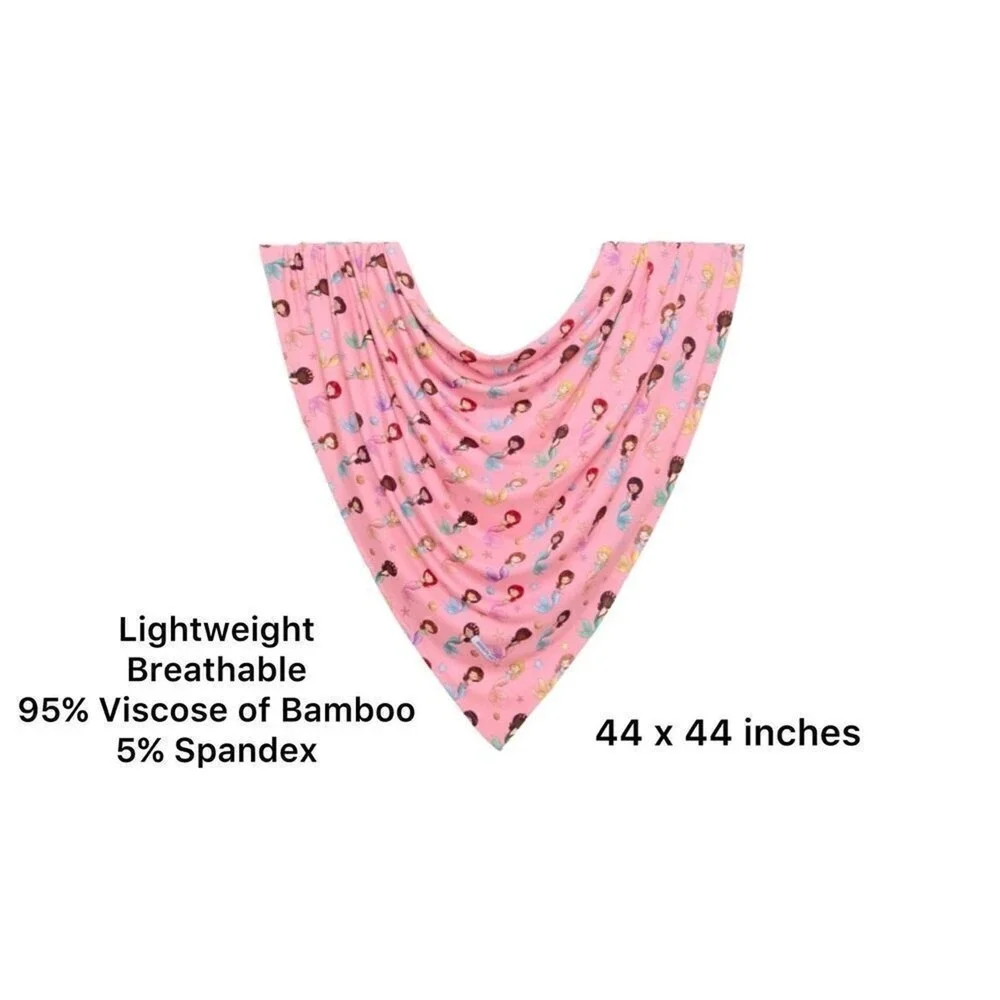 Posh Peanut Bamboo AOP Mermaid Pink Swaddle Baby Gift Set NWT Whimsigoth Fantasy